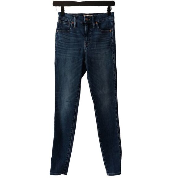 Madewell 10” high rise skinny jeans dark blue wash - Picture 1 of 10